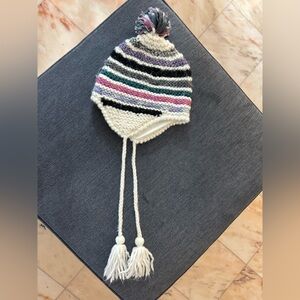 Striped Knit Beanie with Earflaps